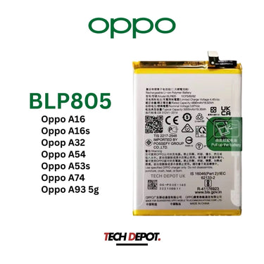 Replacement Battery For OPPO A16, A16s, A32, A54, A74, A93 5G 5000mAh- BLP805
